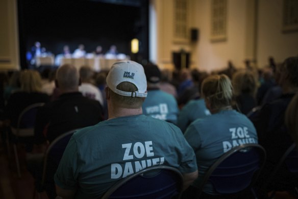 Zoe Daniel supporters in the crowd on Thursday evening.