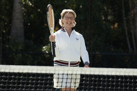 Former world number one doubles player Sam Stosur was tasked with bringing Bening (pictured) and the rest of the cast to a level of tennis skill would mimic competition standard.