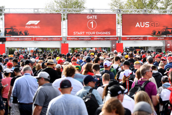 Fans line up at Albert Park, but the gates did not open as scheduled.