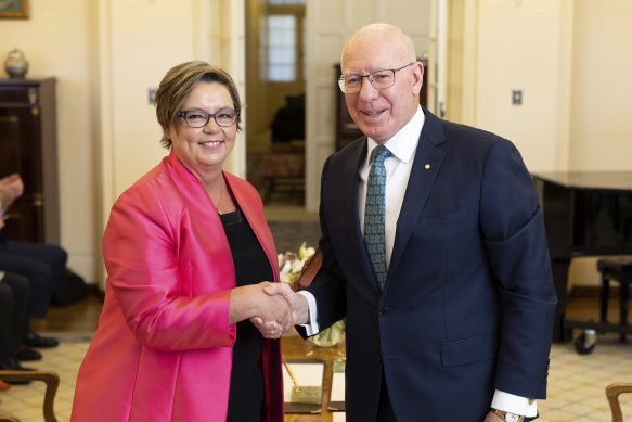 Resources Minister Madeleine King with Governor-General David Hurley.