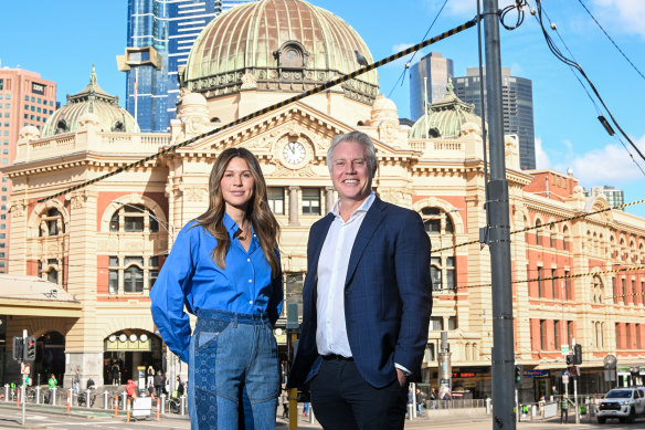 Lord mayoral candidate Arron Wood with Erin Deering, who is running for the position of deputy.