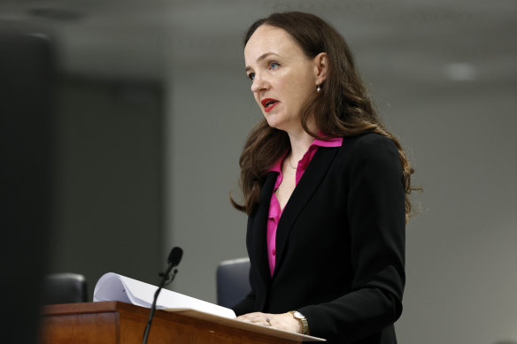 Counsel Assisting Fiona Ryan, SC, in her opening address to the inquiry on Monday.