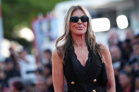Director Kathryn Bigelow on the red carpet at the premiere of A House of Dynamite at the Venice Film Festival. 