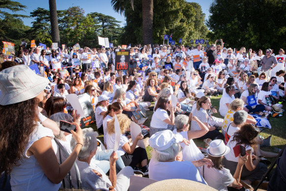 About 500 people gathered for the vigil in Elsternwick on Monday evening.