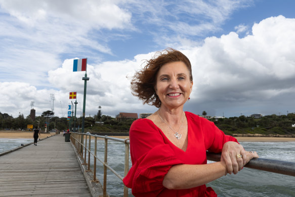 Labor candidate for Dunkley Jodie Belyea in the electorate in Melbourne’s south-east on Friday.