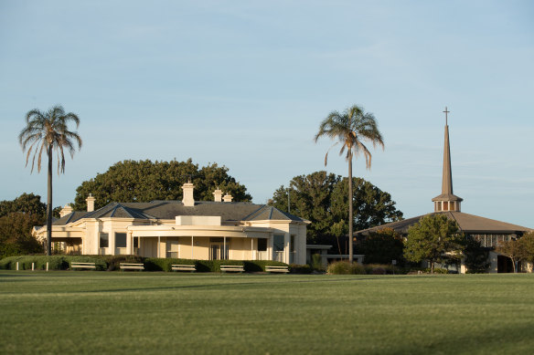 Students hope heritage buildings at Kostka Hall, including Maritima (left) and the memorial chapel, are protected.