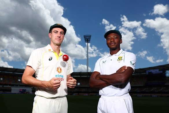 Kagiso Rabada, seen here with Pat Cummins, is a key threat to Australia’s World Test Championship bid.