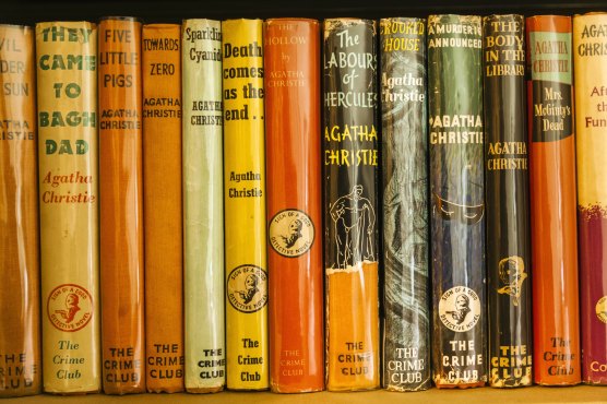 Agatha Christie novels seen in her holiday home in Devon.