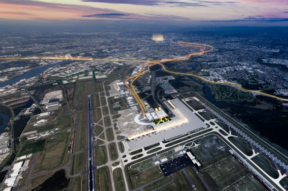 All flights in and out of Brisbane will run out of the new Brisbane Airport terminal being built between the domestic terminal and the parallel runway. 