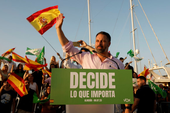 Spain’s far-right Vox party leader Santiago Abascal.