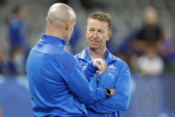 Under pressure: Roos coach David Noble. 