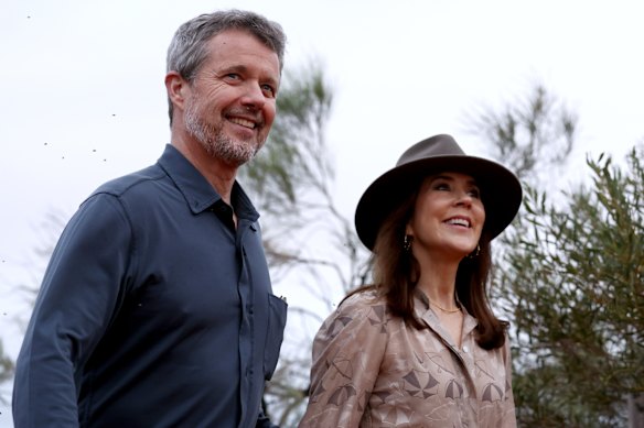 The Danish king and queen began their royal tour of Australia at Uluru on Saturday.