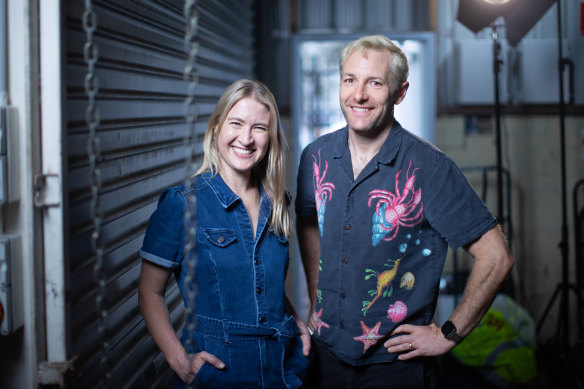 The Newsreader executive producer Joanna Werner and series creator and writer Michael Lucas.