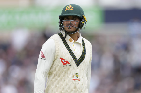 Usman Khawaja after his final innings of the Ashes series.