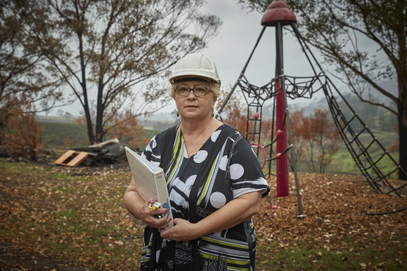 Gail Austin, an asset services officer at School Infrastructure NSW, has been working on the local public school's recovery in bushfire-ravaged Cobargo.