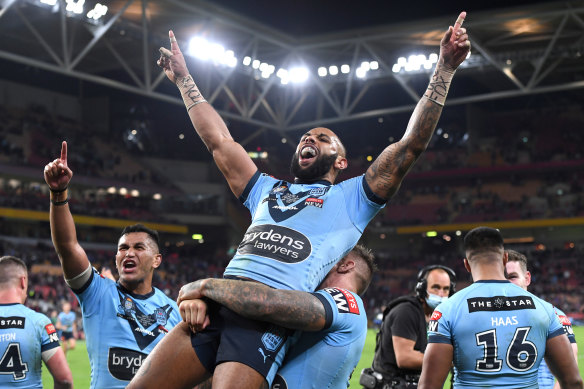 Two-try NSW hero Josh Addo-Carr.