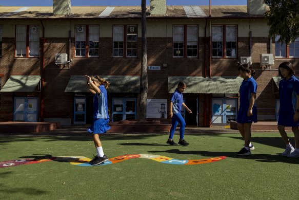 Students at Hurstville Public school, which has focused on improving vocabulary.