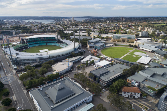 “Tired” and cut off ... Moore Park, the SCG and the Entertainment Quarter. 

