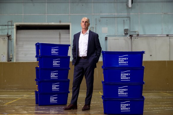 Sydney Fish Market CEO Greg Dyer says he is committed to the new site, while also floating the possibility of a new transport hub at Western Sydney Airport.