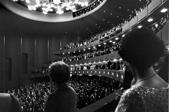 A standing ovation for the opening-night performance of “Mass” at the Kennedy Center in 1971. 