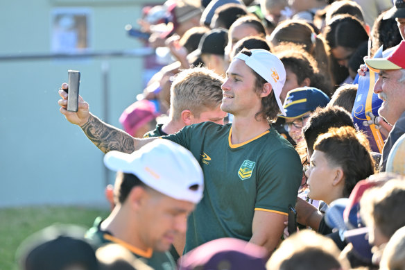 The Cronulla star was a hit with the fans in the lead-up to the PM’s XIII game