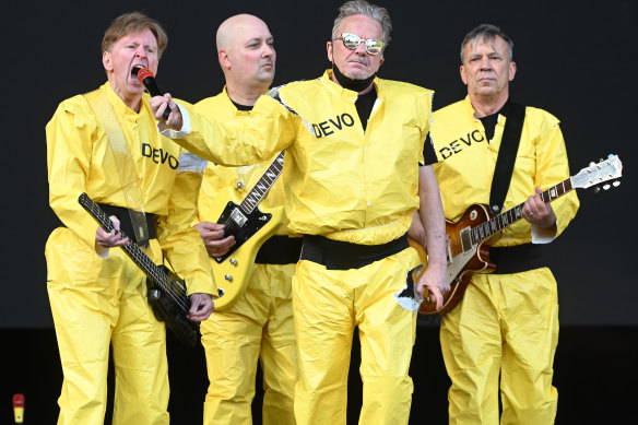 Are they not men? Gerald Casale, Josh Hagar, Mark Mothersbaugh and Bob Mothersbaugh performing in Sweden earlier this year.