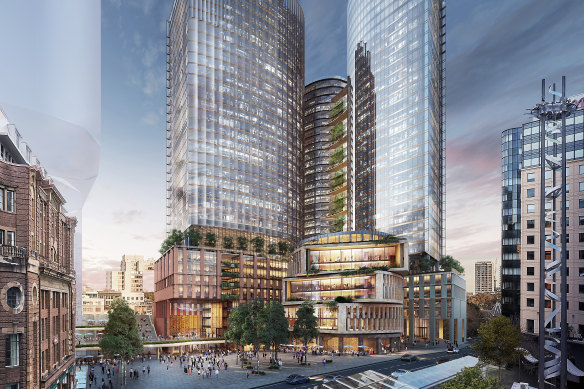 The $2.5 billion redevelopment by Frasers Property and Dexus is planned to be built next door to Atlassian's proposed headquarters near Central Station in Sydney's CBD.