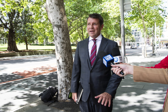Former NSW premier Mike Baird arrives at the ICAC in Sydney on Wednesday.