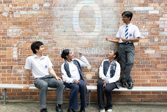 Maths students Darnish Noori, Renuka Parmesh, Nithya Potlakayala and Mayukh Mandala sat their HSC exams at Parramatta High School.