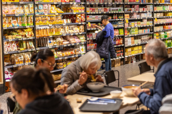Foodle combines an Asian superstore with a canteen-style dining hall.