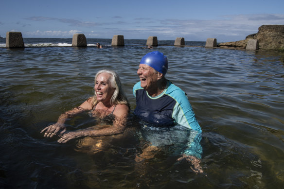 Coogee Women’s Baths interim president-elect Tracy Grujovic with secretary-elect Colleen Kelly at Coogee’s ocean pool.  