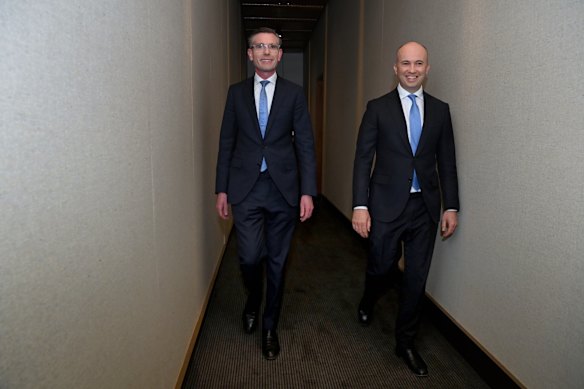 NSW Premier Dominic Perrottet, left, and NSW Treasurer Matt Kean. 