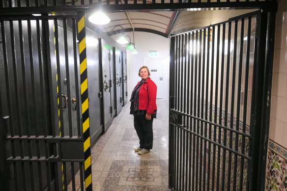 Deborah Lasky-Davison, manager of the ANZ archive, inside the Melbourne Safe Deposit in the basement of 90 Queen Street. 