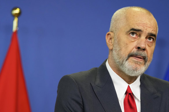 Arnavutluk Başbakanı Edi Rama, Temmuz 2022'de Brüksel'de.