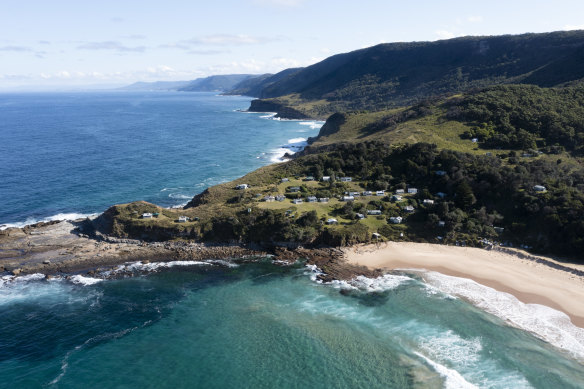 Aerial view of Era Beach in the Royal National Park.