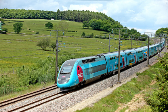 Travelling across France on the high-speed OUIGO service.