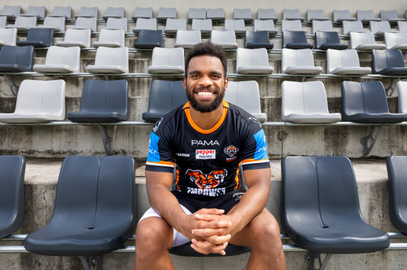 The Wests Tigers winger has opened up about his appendix scare at a pre-season boot camp.
