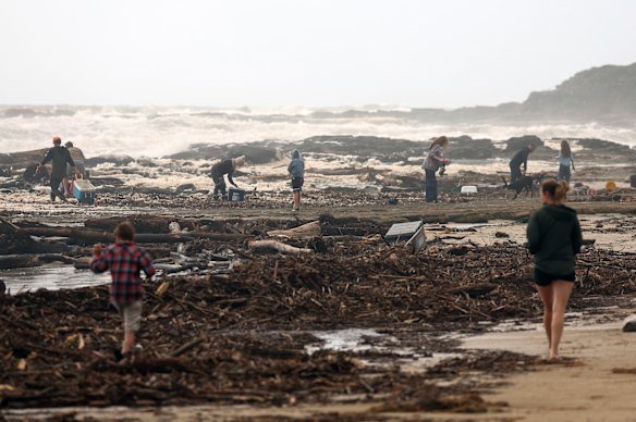 The clean-up begins. 