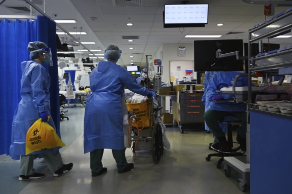 ICU staff at St Vincent’s Hospital in Sydney.