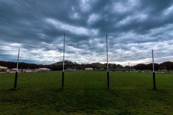 The football ground at Noorat sits on ground stamped flat over time by dancers during corroborees.