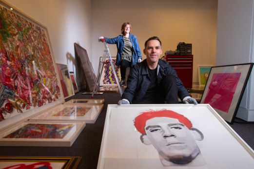 Senior curator Danny Lacy and Narelle Russo, collections curator, at  Mornington Peninsula Regional Gallery, which turns 50 this year.