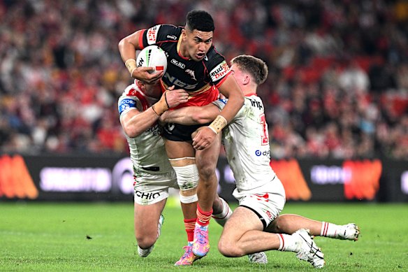 Isaiya Katoa was the mastermind of the Dolphins huge win against the Dragons.