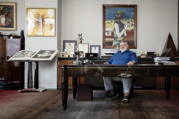 Art lover John Symond inside his Point Piper home office. 