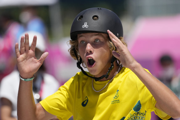 Skateboarder Keegan Palmer won gold in the men’s park final.