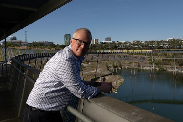 Chris Martin, the acting chief executive of Sydney Olympic Park Authority, on the Brick Pit Ring Walk.