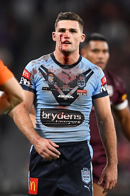 Penrith tough ... Nathan Cleary had to change jerseys.