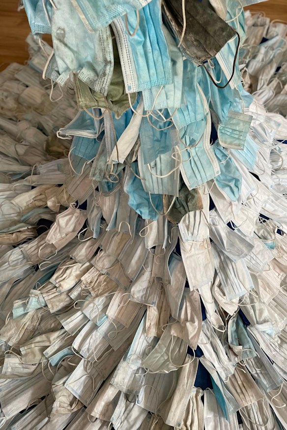 A close up of dirty masks used in Pandemania.