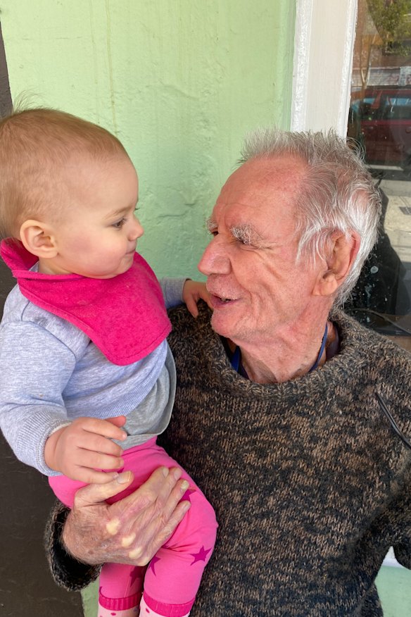 With granddaughter Veronica. 