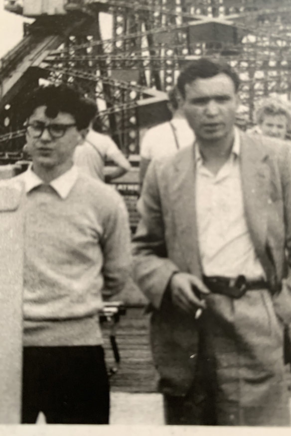 Gaita, 14, with his father Romulus in 1960 on the Sydney Harbour Bridge.