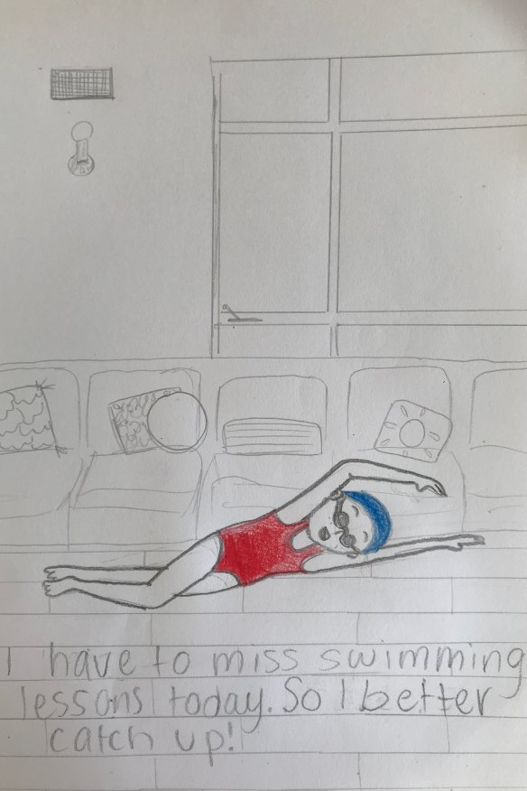 Drawings of life in isolation by Alice Glen, 12. 